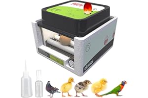 Okköbi OBI-12 Egg Incubator for Hatching Chickens, Ducks & Other Birds + New + Automatic Egg Turner + Temperature Control + Humidity Display + Integrated Egg Candler + 5 Year Assurance
