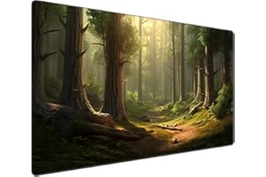DEGDFSGR 24 x 14 Inches TCG Playmat, Non-Slip Rubber Base, HD Cover, Magic The Gathering Playmat, Sunshine Fairy Tale Forest