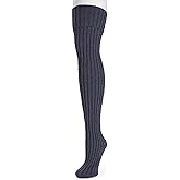 MUK LUKS Women's Chunky Ribbed Over the Knee Socks, Twilight, One Size