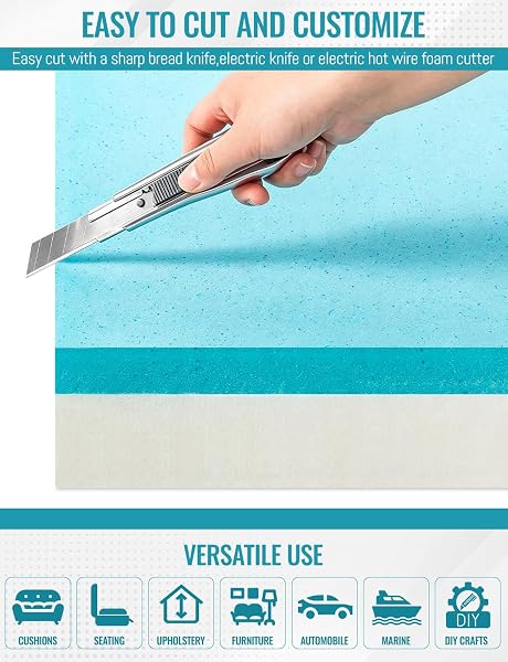 COUCH CUSHION REPLACEMENT, CERTIPUR-US CERTIFIED 2.5 LB DENSITY UPHOLSTERY MEMORY FOAM HIGH DENSITY SPONGE 72″L×24″W×4″THICK DEEP COMFORT FOR HARD MATTRESS TRANSFORMATION FLOOR SLEEPING