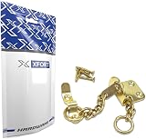 XFORT Polished Brass Door Chain Narrow Designer Limiter External Internal view 6