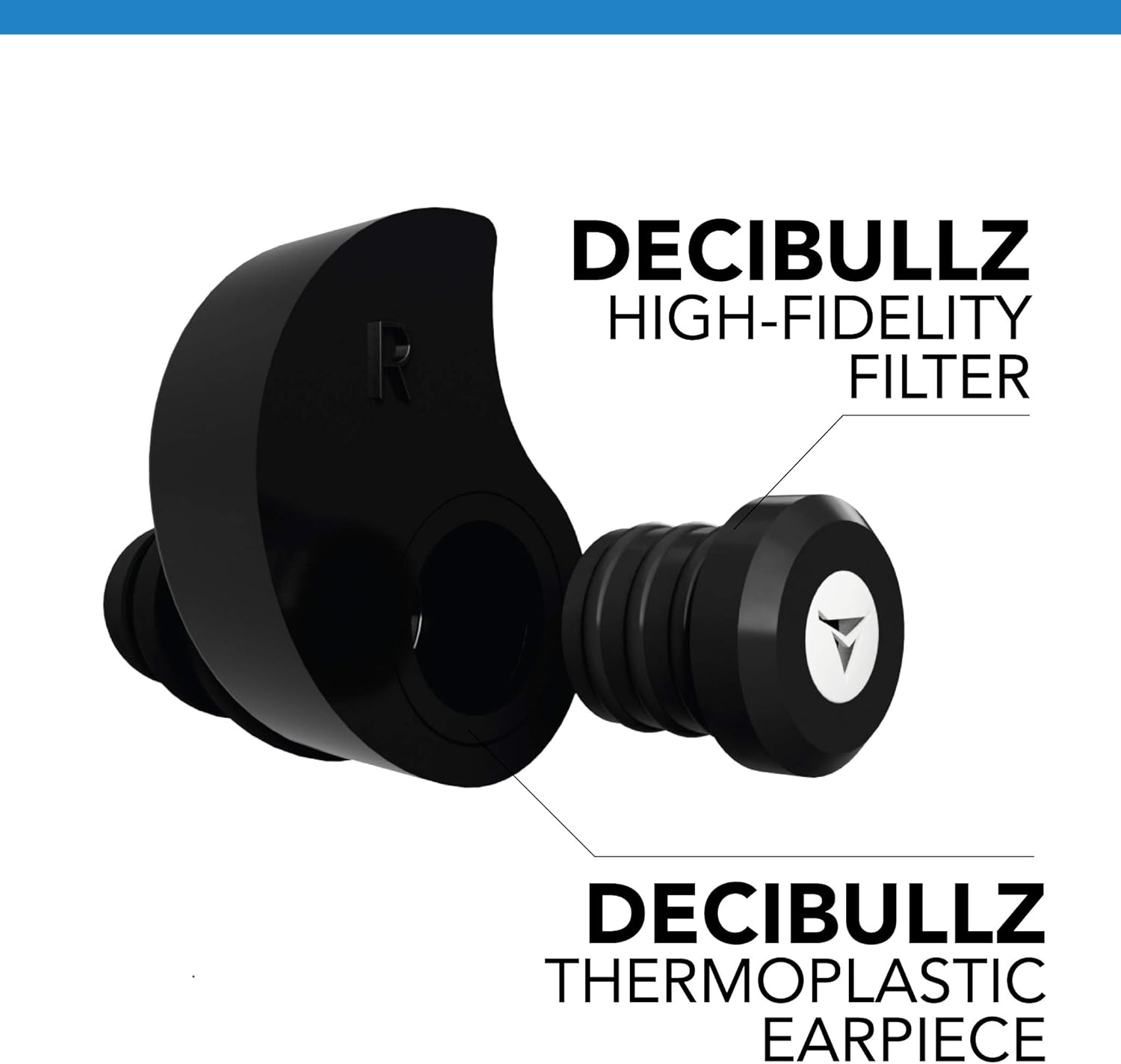 Decibullz - Custom Molded High Fidelity Earplugs - Hearing Protection for Musicians, Concertgoers, and Sensory Disabled - Black: Health & Personal Care