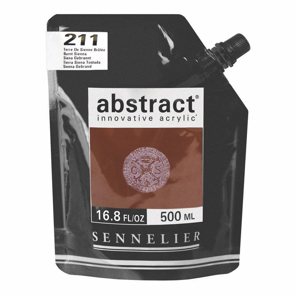 Sennelier Abstract Acrylic 500ml Pouch, Burnt Sienna, (10-121521-211)