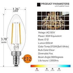 Energetic LED B10 E12 Candelabra Light Bulbs 60