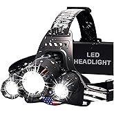 DanForce Headlamp. USB Rechargeable LED Head Lamp. Ultra Bright LUMINUS 1080 Lumen Headlamp Flashlight + Red Light. HeadLamps for Adults, Camping, Outdoors & Hard Hat Light. Zoomable IPX54 Headlight