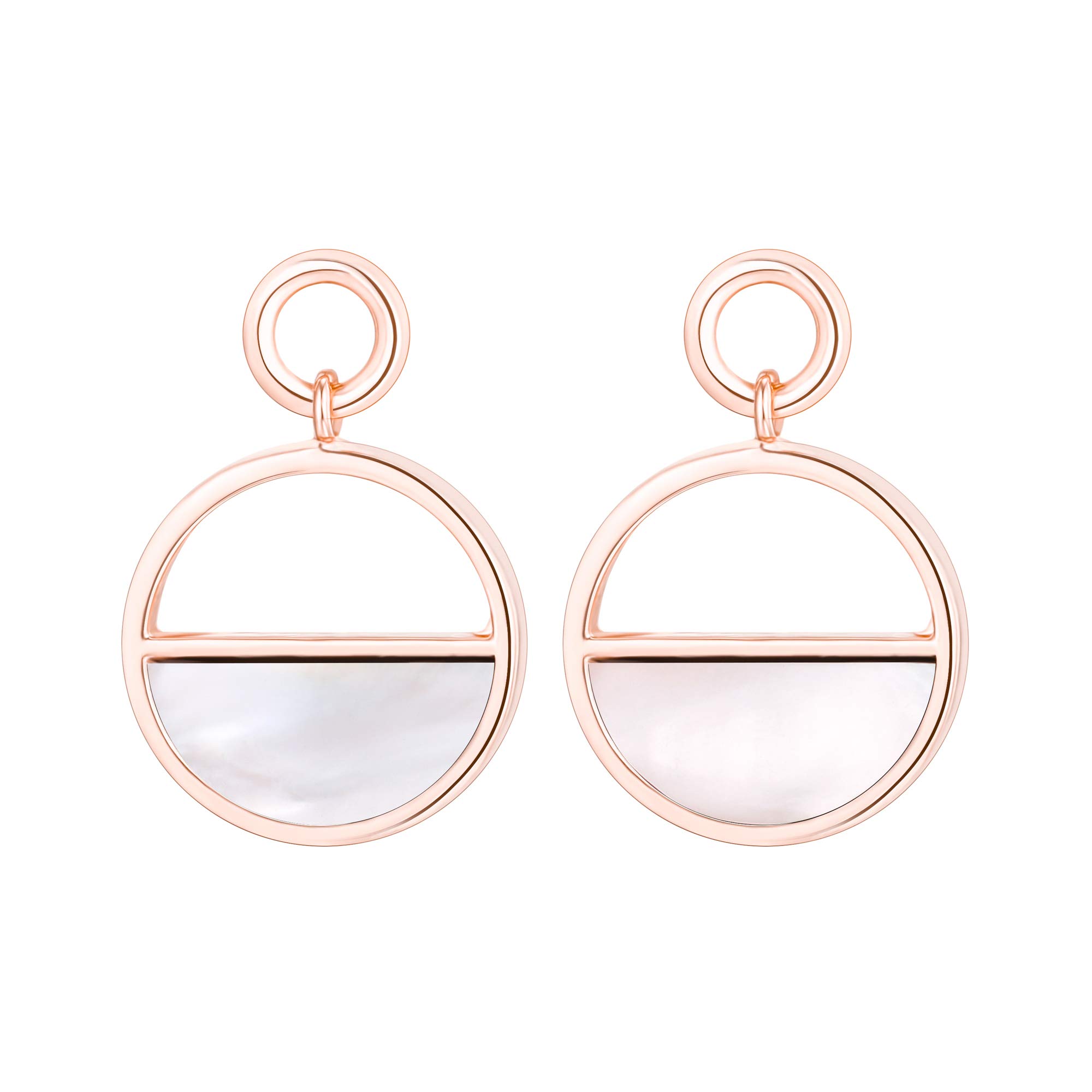 Anti-allergic Silver/Gold/Rose Gold Palted Ring with Shell Dangle Drop Earrings Fashion Earrings for Women/Girls Jewelry to Friend’s Gift