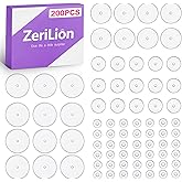 ZeriLion 200 Pcs Clear Silicone Discs Earring Backs Spacers for Piercing Bump Care Soft Earlobe Support Pads 4 Sizes 3/5/7/9mm