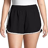 Just My Size Women's Active Plus-Size Woven Running Shorts, Moisture-Wicking Shorts, 4"
