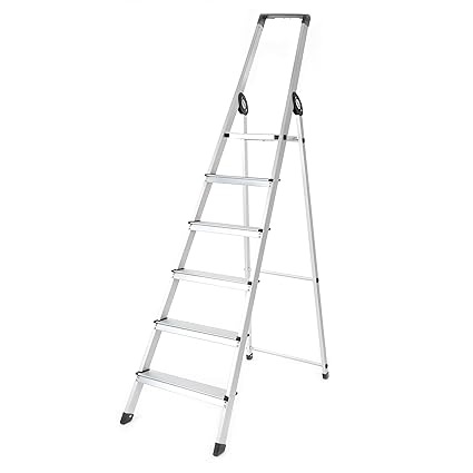 Bathla 6SL Prime Aluminium 6 Step Foldable Ladder (Black)