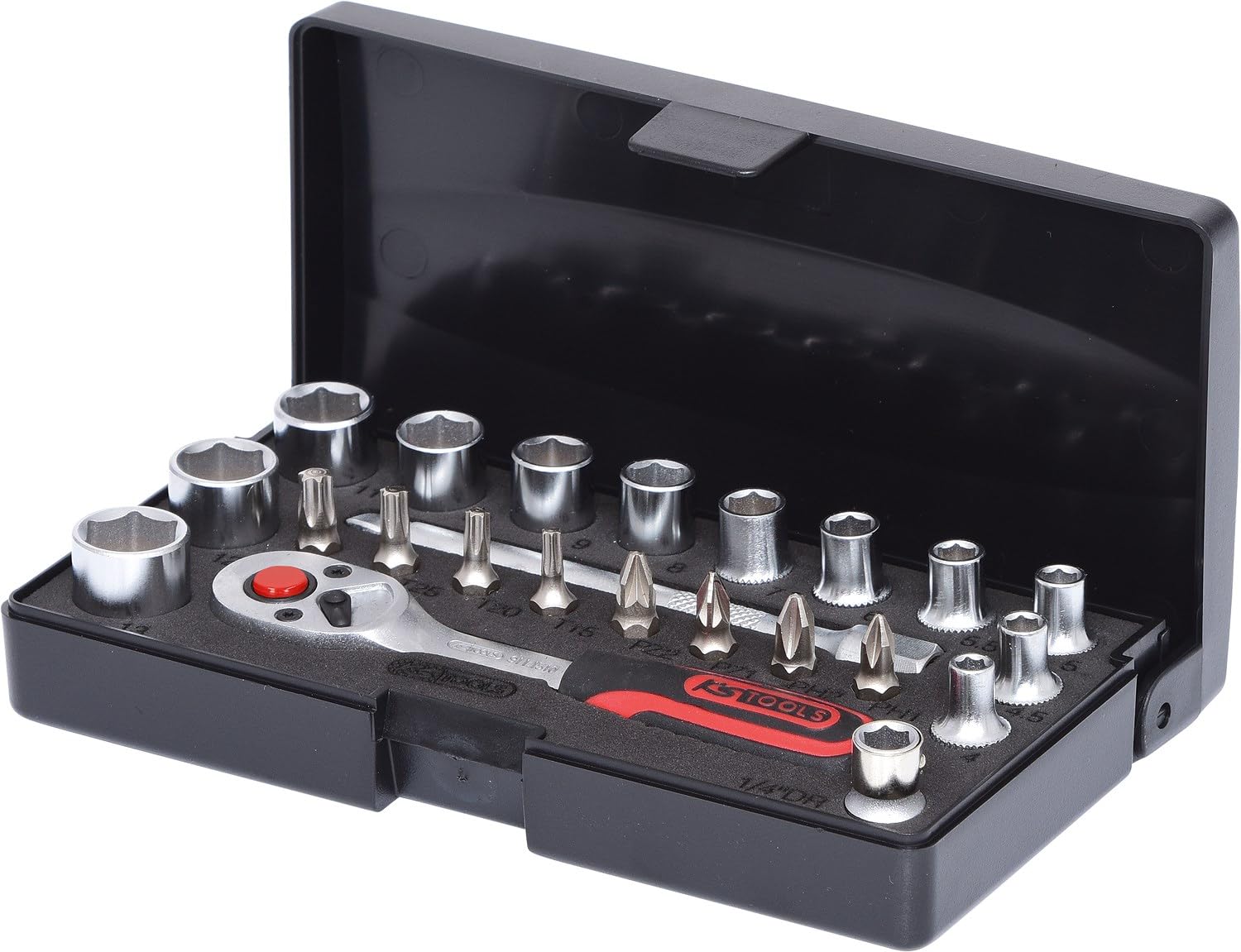 KS Tools 911.0623 1/4-inch Superlock Mini Socket+Bit Set (23 Pieces)