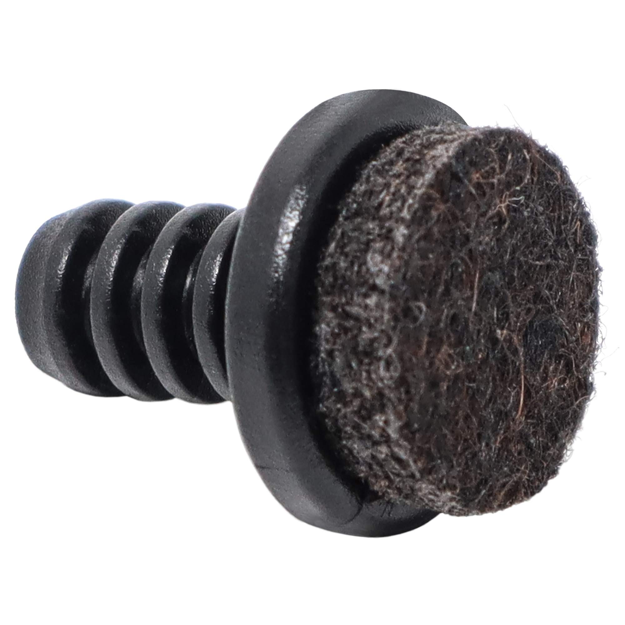 Adsamm® / 32 x Felt glides for tubes / black / Ø 8 - 9 mm / round / Premium quality ripped inserts with felt for tubular steel chairs