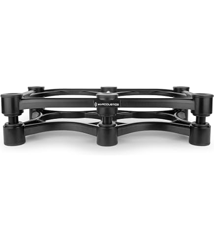 Soporte Aislante De Subwoofer Con Picos Y Ruedas – Base De Dos Capas Para Monitores De Estudio, Altavoces De Suelo Y Estantería (Negro, 25x30cm)