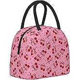 Mokigol Cherry Insulated Lunch Bag for Women Men Large Reusable Lunch Box Adult Leakproof Portable Cooler Tote Bags for Work Picnic Office Travel Outdoors