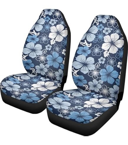 FORUDESIGNS Boston Terrier Flower Pattern Car Seat Covers Sets Of 10 Waterproof Front Steering Wheel Cover And Car Trash Bin With Car Air Vent Storage Cup Holders Keychain Universal Fit For Truck