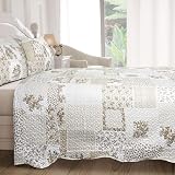 Emma Barclay Cotswold Quilted Patchwork Bedspread Set Natural Double view 7