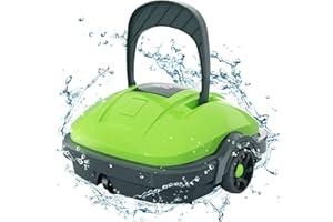 WYBOT Cordless Robotic Pool Vacuum,180μm Fine Filter, Powerful Suction,Dual-Motor, Automatic Pool Cleaner Ideal for above/In Ground Flat Pool-Osprey200 Green