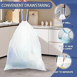240 Count 4 Gallon Small Trash Bags Drawstring 1.1