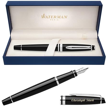 WATERMAN Füllfederhalter EXPERT Schwarz C.C. S0951760 mit persönlicher Laser-Gravur