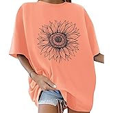 ORANDESIGNE Womens Oversized Cotton T Shirts Graphic Tees Short Sleeve Vintage Tops Casual Summer Clothes 2026