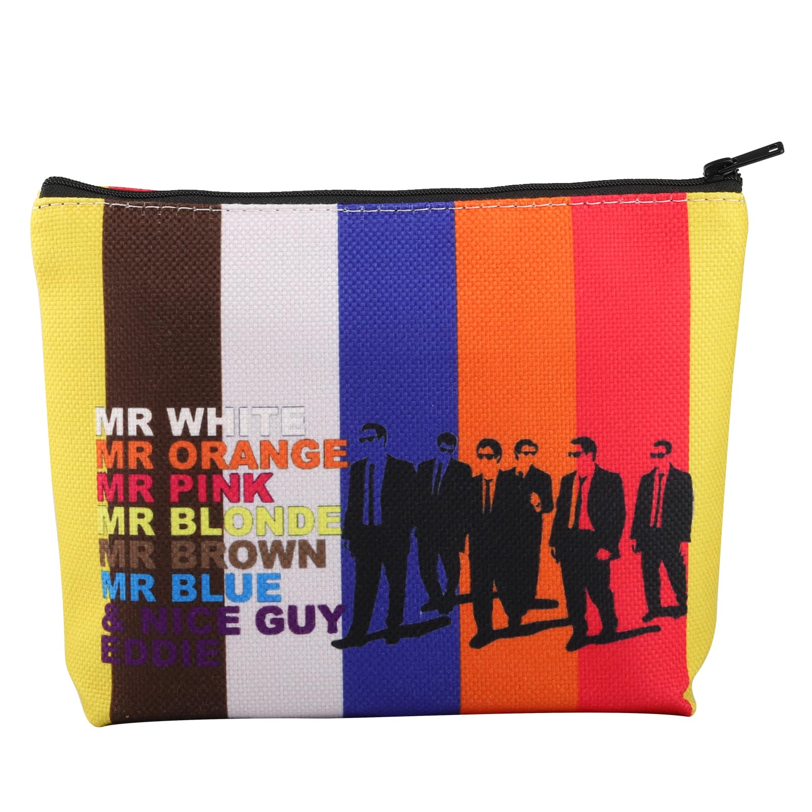 Crime Movie Makeup Bag Mr White Mr Orange Mr Pink Mr Blonde Mr Brown Mr Blue Gifts 90s Crime Film Zipper Pouch (Orange Pink UK)