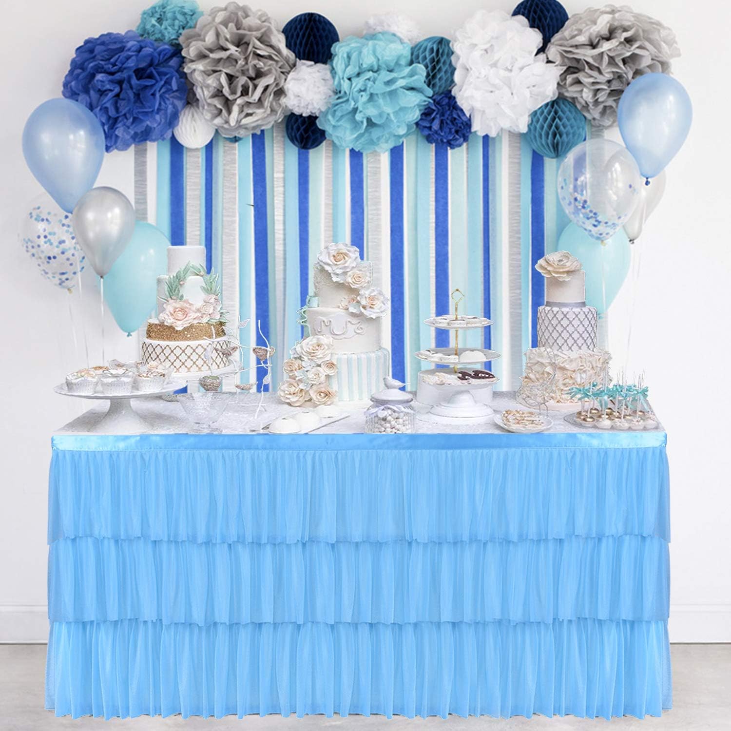 Best blue baby shower table cloth