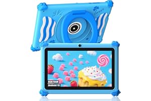 Ascrecem Kids Tablet 7 Inch Android 15 Toddler Tablet for Kids with 2.4G+5G WiFi6 Penta Core 6GB RAM 32GB ROM Tablette Enfant
