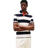 Tommy Hilfiger Mens Short Sleeve Casual Polo Shirts in Regular Fit with Rugby Stripe Designs
