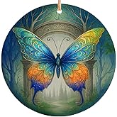 Rigufu 2025 Christmas Ornament – Fantasy Butterfly Art Christmas Ornament – Colorful Butterfly Holiday Decoration, Artistic Keepsake Gift