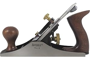 Taytools 469614 Smoothing Bench Hand Plane #4, 9-3/4" Sole, Ductile Cast Body, Lapped Sides and Bottom, Blade RHC 55-60, Sape