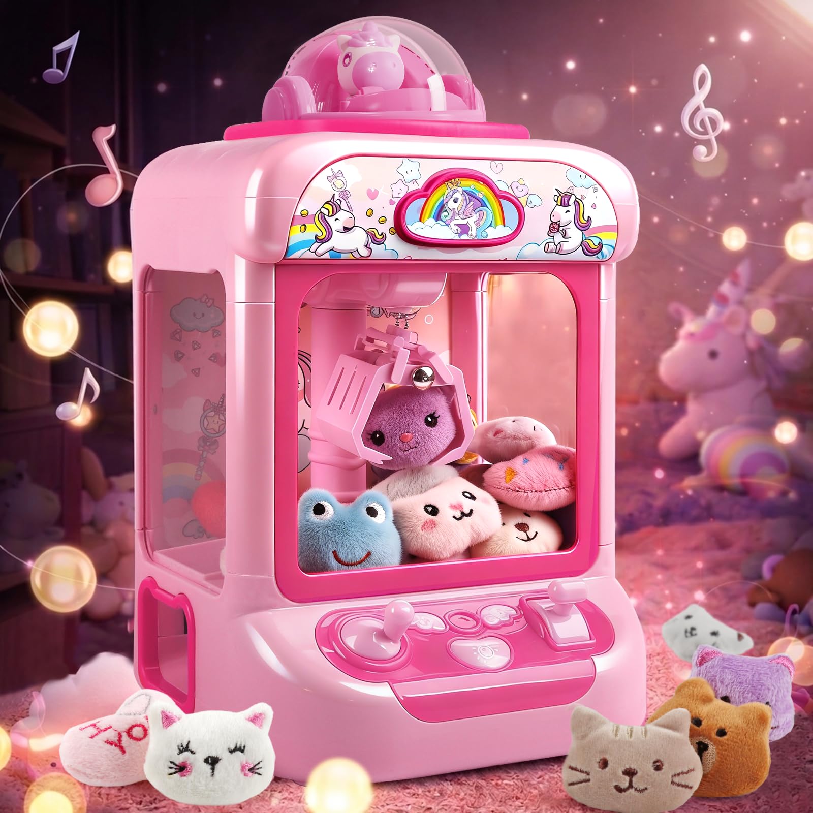 Photo 1 of **UNTESTED**
Mini Claw Machine for Kids - Unicorn Candy Grabber Vending Machine Toy with 20 Plush Prizes, Arcade Prize Dispenser Game, Girl Toys Age 3-8, Christmas Birthday Easter Gift