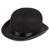 Kangaroo Classic Vintage Black Derby Hat for Men & Women – Retro Bowler Costume Theater Mens Dress Hats for Easter, Carnival, Gatsby Party, Stage Performances & Dress up Hat