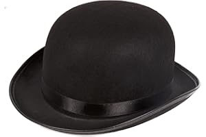 Kangaroo One Classic Vintage Black Derby Hat for Men & Women - Bowler Hat for Teens - Cosplay Derby Accessory, Halloween Theater Hat, and for 1920s Retro Style Costume Apparel