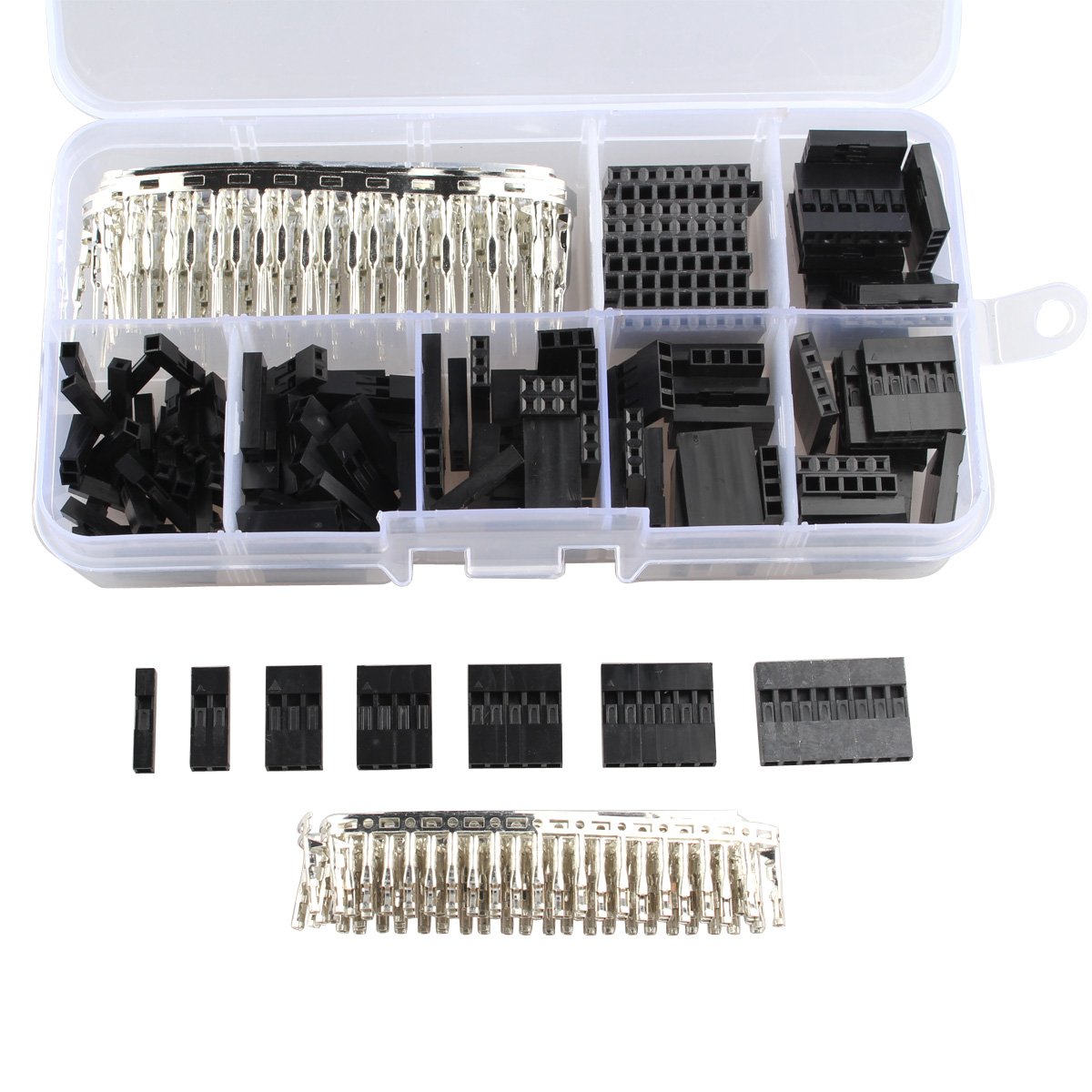 HALJIA 2.54mm Dupont Wire Jumper Pin Header Connectors M/F Crimp Pins Kit (310Pcs)
