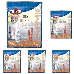 Trixie premio Stick Quintett – Snack per gatti, 5 × 5 g (Confezione da 5)