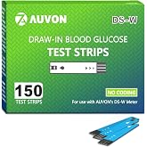 AUVON Blood Glucose Test Strips, 150 Count, Value Pack, Accurate Readings | Blood Glucose Test Strips Only Compatible with AUVON DS-W Diabetes Sugar Testing Meter, Work Effectively with Small Drops