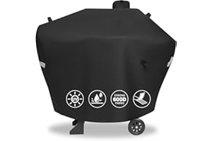 QULIMETAL Pellet Grill Cover for Camp Chef Smoker Cover, DLX 24 Upgraded Full-Length Heavy Duty Waterproof Anti-UV Cover for Woodwind Pro 24 PG24SE PG2424SGB SmokePro PG24MZG PG24WWSB, fit Weber Searwood 600