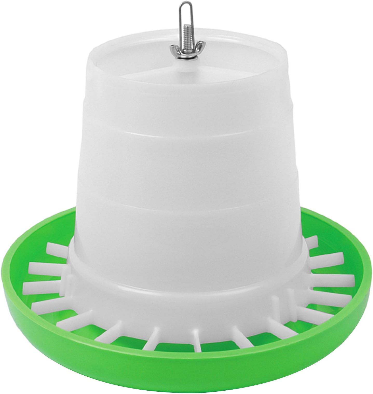 tigerbox Wolseley 3KG Green and White Heavy Duty Adjustable Plastic Poultry Super Feeder