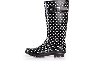 NORTY Waterproof Rain Boots for Women, Tall & High Calf, Slip-Resistant, Comfortable, Stylish, Multiple Colors & Sizes (6-11)