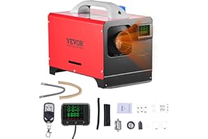 VEVOR Diesel Air Heater, 8 kW DC12-24V, Fast Heating Diesel Parking Heater with Remote Control and Black LCD Switch, Low Nois