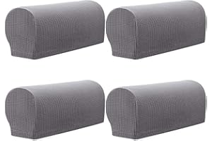 BADASS SHARKS Stretch Sofa Armrest Covers Spandex Jacquard Arm Covers for Chairs and Sofas Anti-Slip Couch Armrest Covers with Sticker Furniture Armrest Protector for Sofa Couch Chair Recliner, Set of 4