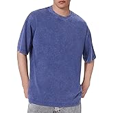 Oversized T-Shirts for Men Vintage Cotton Tee Crew Neck Short Sleeve Tops Men's Loose Fit Casual Fashion Shirt