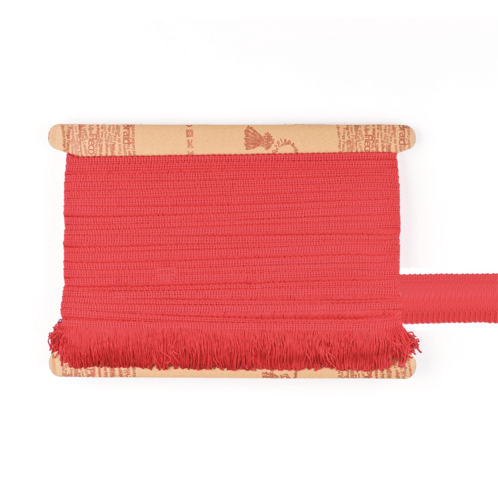 TEXTEX = Cuquillo Fringe for Sewing Flamenco and Sevillana. Composition Rayon 100%. Length of 5 cm. 5m Pieces. (Poppy red)