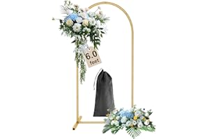 WINGED BIRD Wingedbird 6.0ft Gold Metal Garden Arbor Arch Frame with Storage Bag, Wedding Flower Arch Balloon Backdrop Stand, Easy to Assemble for Bridal & Baby Showers, Ceremony, and Birthday Party Decoration