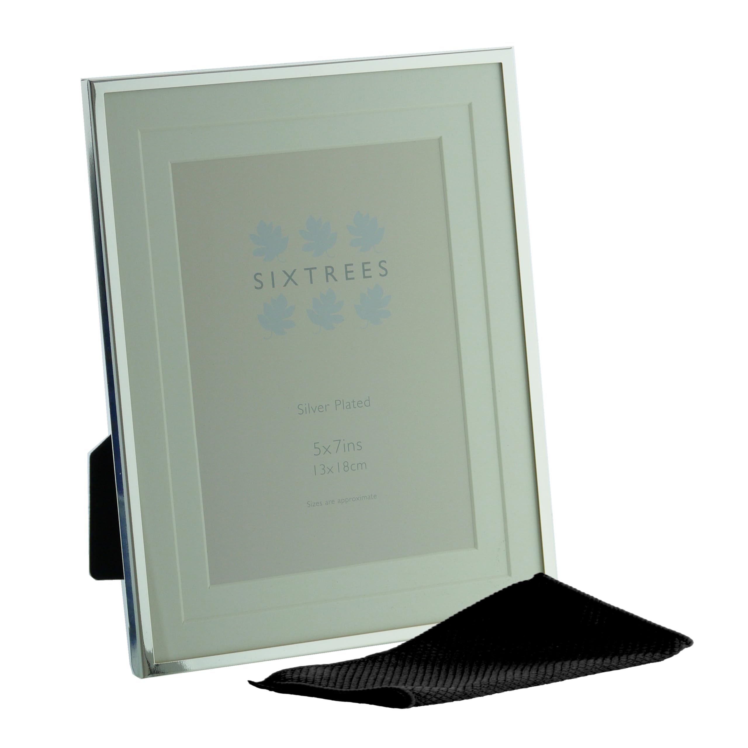Sixtrees Park Lane 265357 Silver Plated 5 x 7 inch Photo Frame with Double Mount - Complete with microfibre polishing cloth.