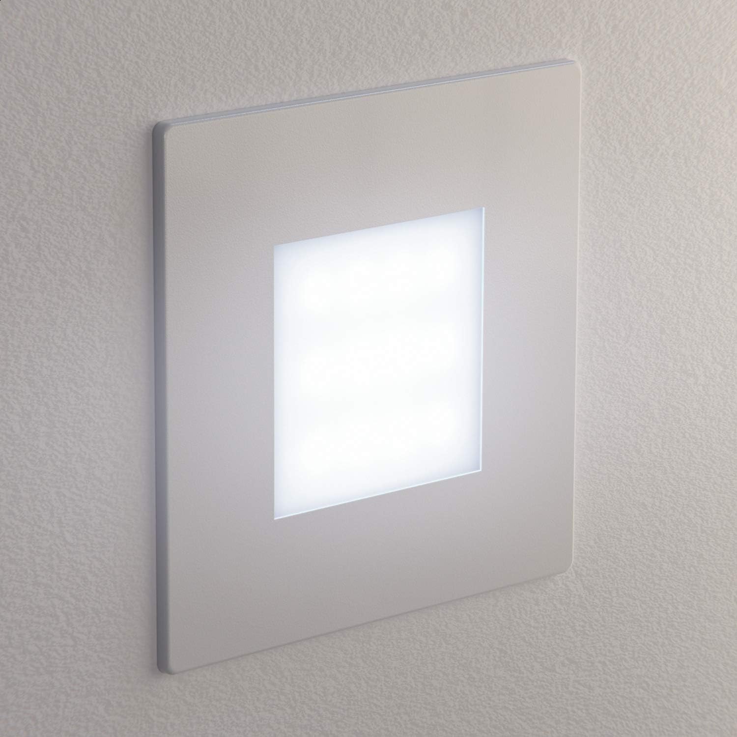 ledscom.de LED Staircase Light/recessed wall Light FEX for Indoors and Outdoors Angular, 85 x 85mm, Cool White - Image 4