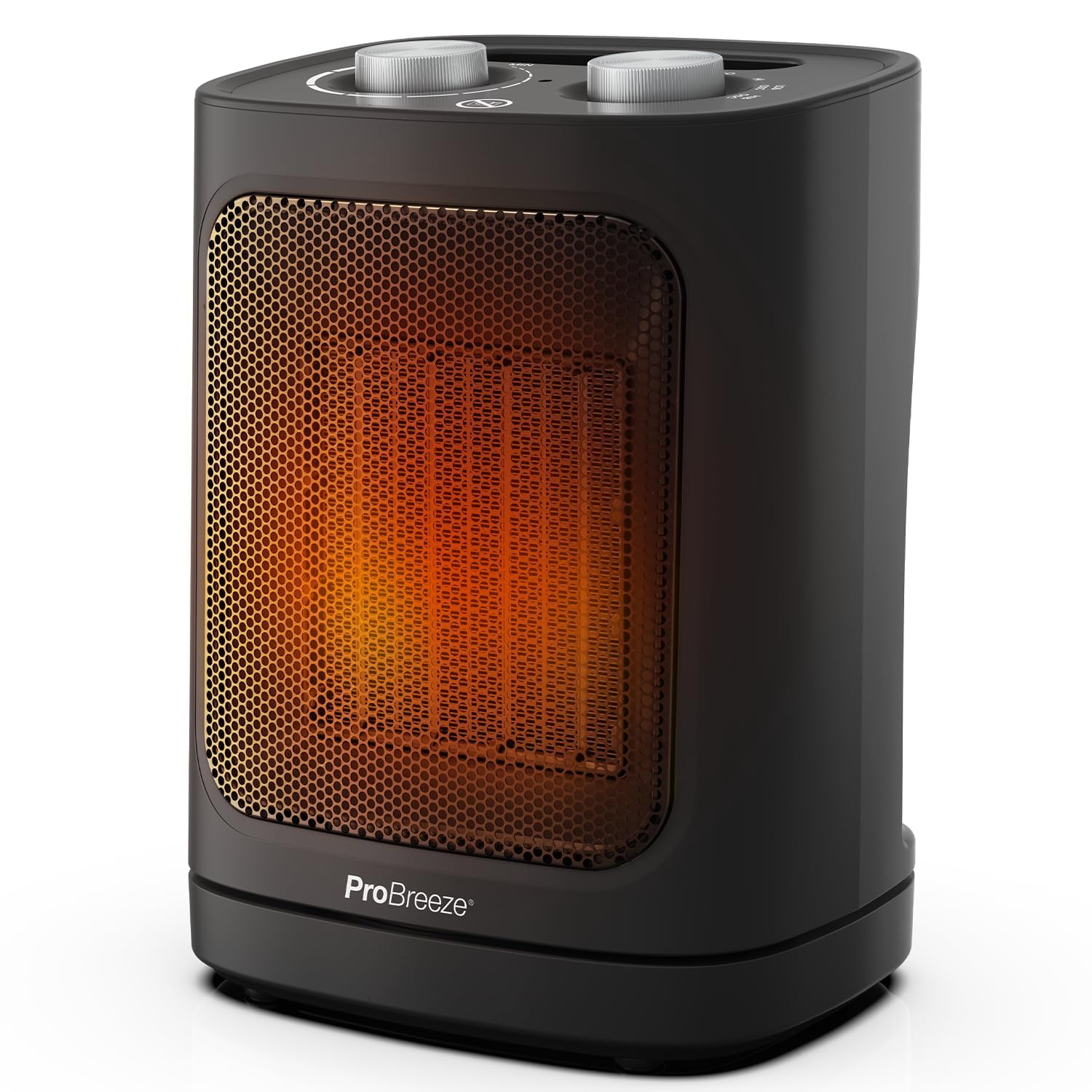 Pro Breeze 1800W Mini Ceramic Fan Heater - 2 Heat Settings & Fan Only Mode with Built-in Overheat and Tip Over Protection, Electric Heater for Home, Office and Bedroom (Black)