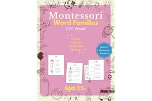 Montessori Language Workbook Word Families: CVC Words, Phonics, Reading Activities, Preschool, Kindergarten