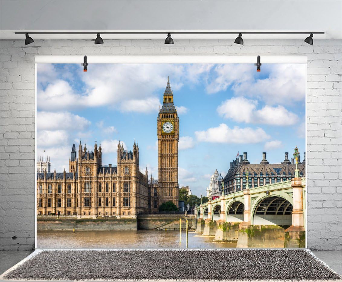 Amazon Com Leyiyi 7x5ft Photography Background Big Ben Backdrop England Parliament House Westminster Bridge London Travel Landmark European Wedding Sky Cloud River Photo Portrait Vinyl Studio Video Prop Camera Photo