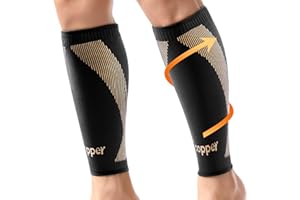 SOLOEVER Copper-Infused Calf Compression Sleeves for Men & Women 1 Pair [Medical-Grade & Ultra Comfort] Leg Compression Sleeve for Shin Splint Relief, Varicose Veins,Calf Sleeve for Running (Medium)