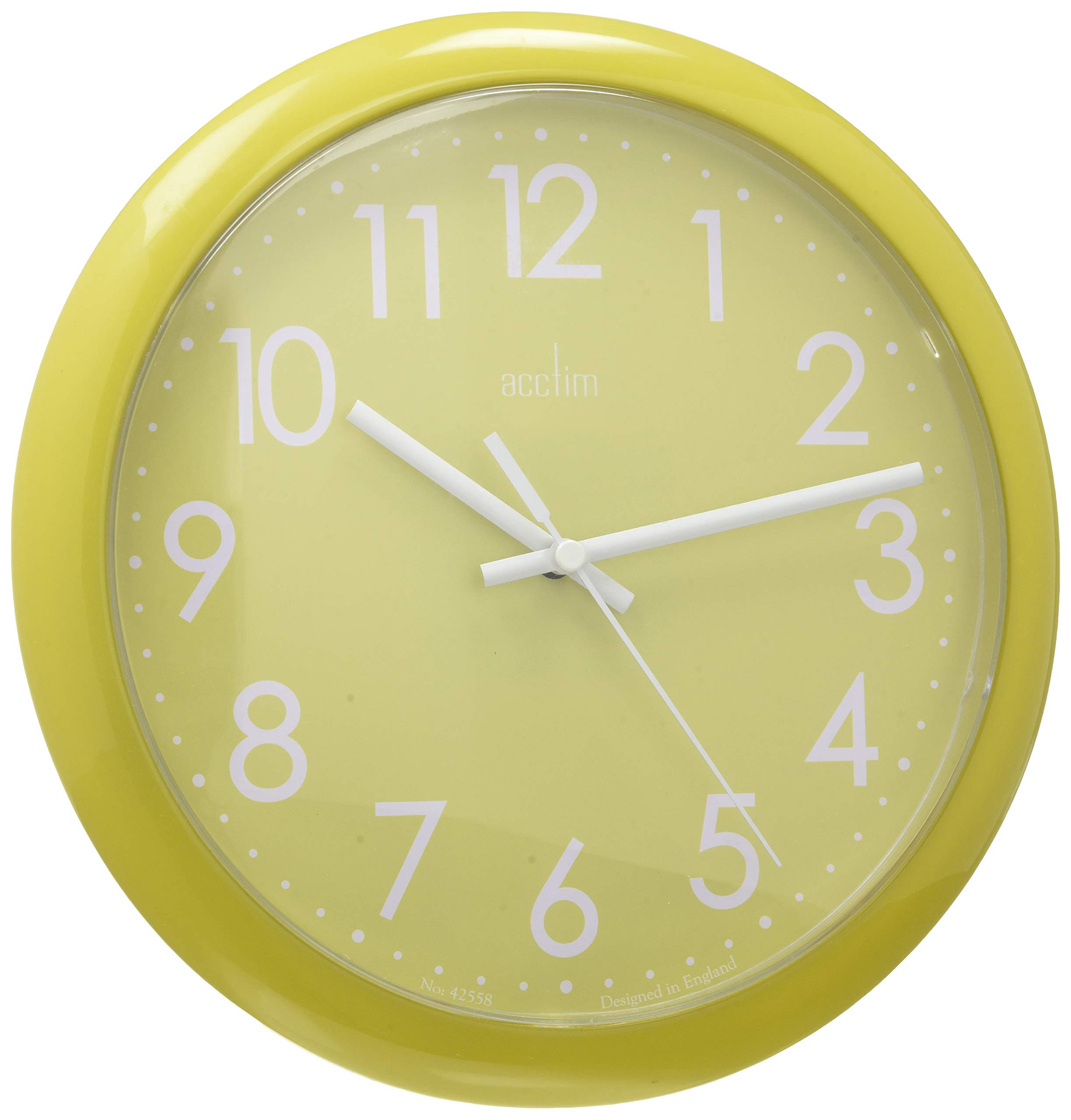 Acctim Abingdon Wall Clock Quartz Easy Read Arabic Numbers Lime Green 25cm 21895